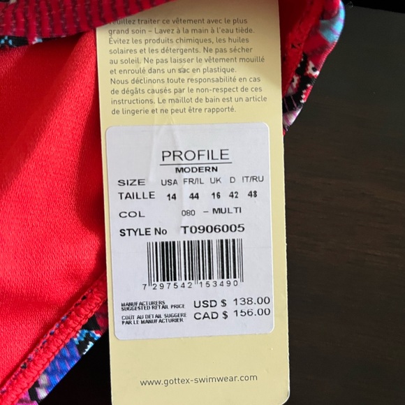 Gottex Profile Modern Swimsuit Sz 14 - Picture 4 of 4